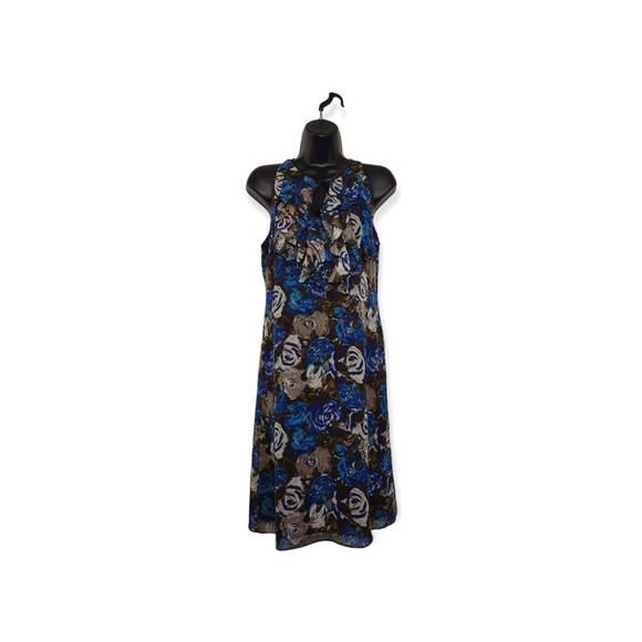 Ann Taylor Dresses & Skirts - Ann Taylor Brown/Blue Floral Sleeveless Dress - Size 6